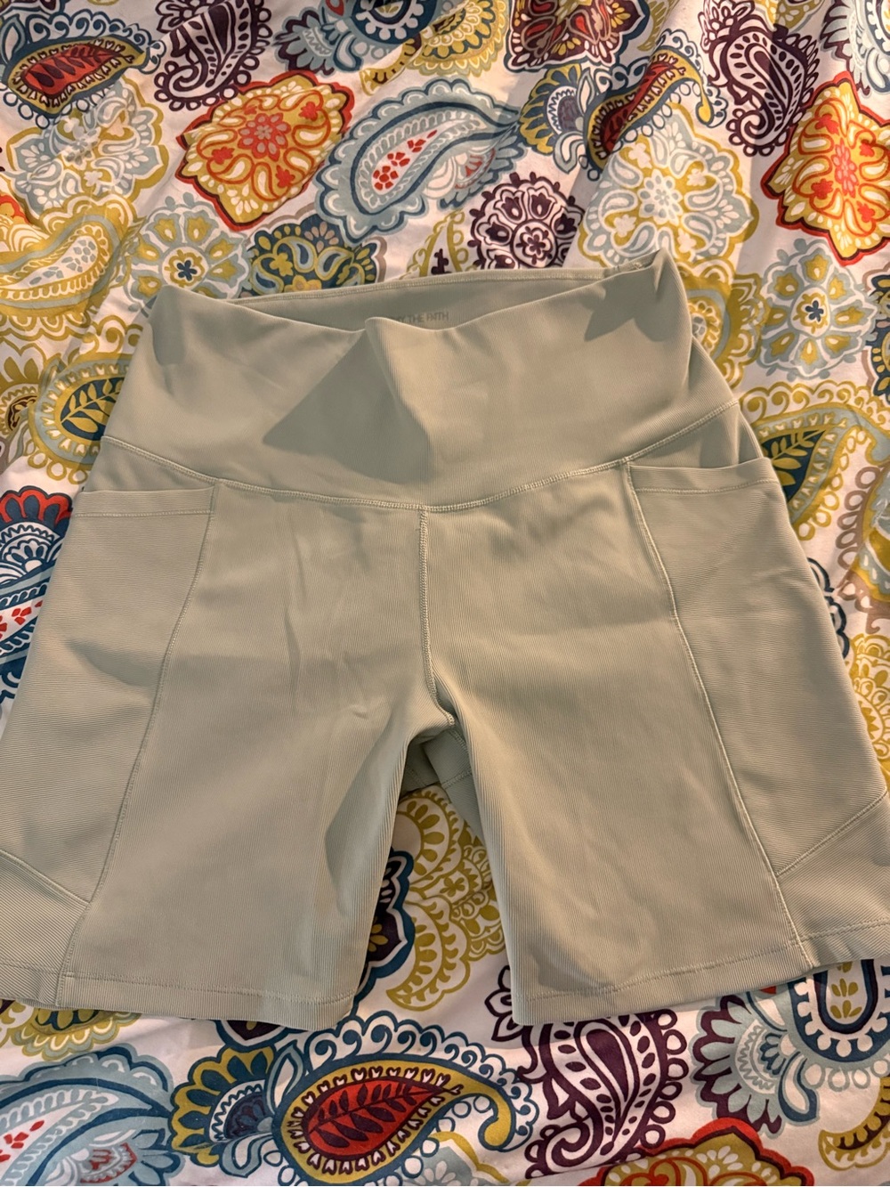 High-Waist Bike Shorts in Sage Green - Women